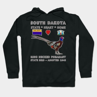 South Dakota - Ring Necked Pheasant - State, Heart, Home - state symbols Hoodie